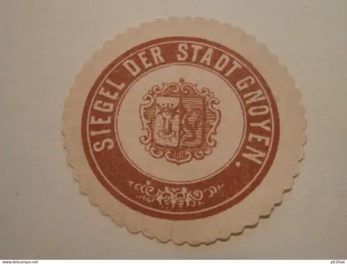 Siegel der Stadt Gnoyen / Gnoien - Mecklenburg , Siegelmarke , Reklame !