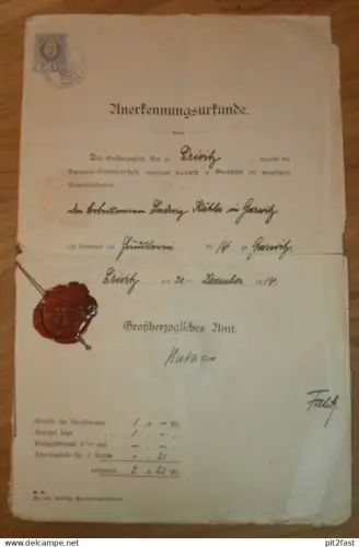 komplett Akte - Crivitz / Garwitz , 1870-1914 Urkunde / Grundbrief , Siegel , Mecklenburg !!