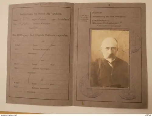 Wandergewerbeschein - Stralsund , 1916 , Barth , Preußen , Ausweis , Mecklenburg !!