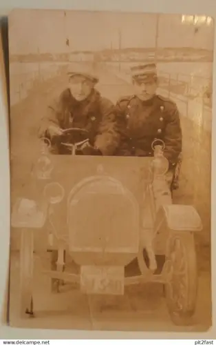 Stoewer - Automobile , ca. 1910 , Oldtimer , Stöwer , Atelier , Soldat , Chauffeur , Ansichtskarte , AK !!