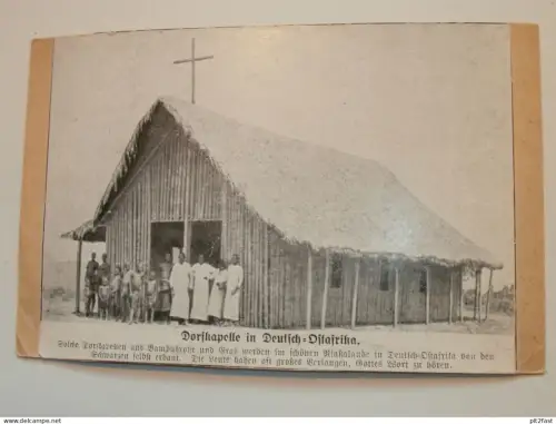 Dorfkapelle in Deutsch-Ostafrika , ca. 1910 , Bambus , Kapelle , Verlangen zu Gottes Wort , Ansichtskarte , AK !!