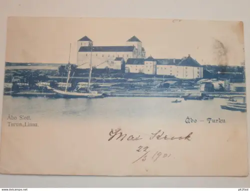Abo - Turku in Finnland , 1901 , Hafen , Schiffe , Turun Linna , Ansichtskarte , AK !!