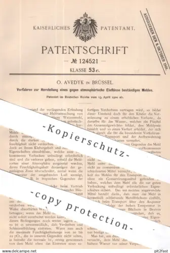 original Patent - O. Avedyk , Brüssel , Belgien | 1900 | Herst. von Mehl | Weizenmehl , Mahlen Mühle , Müller , Getreide