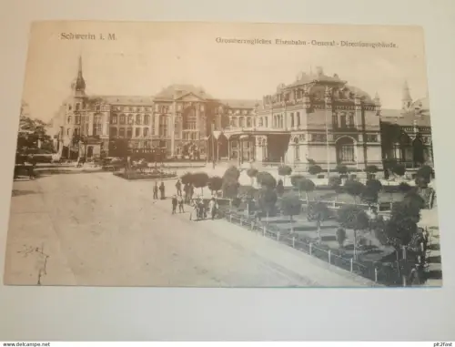 Schwerin - Eisenbahn - Direktion , 1909 , Mecklenburg AK , Ansichtskarte !!