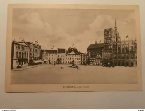 Stralsund - Alter Markt - 1921 , Mecklenburg , AK , Ansichtskarte !!