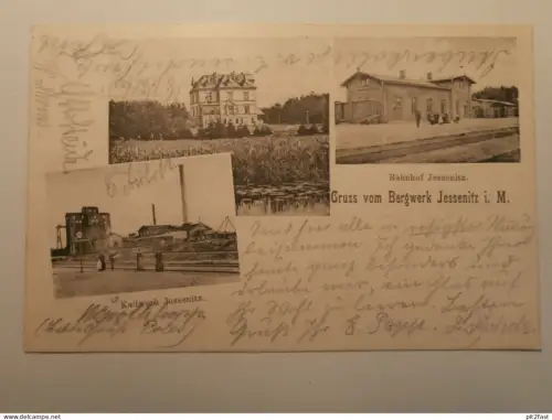 Jessenitz b. Lübtheen , Bahnhof , 1901 , Mecklenburg , AK , Ansichtskarte !!