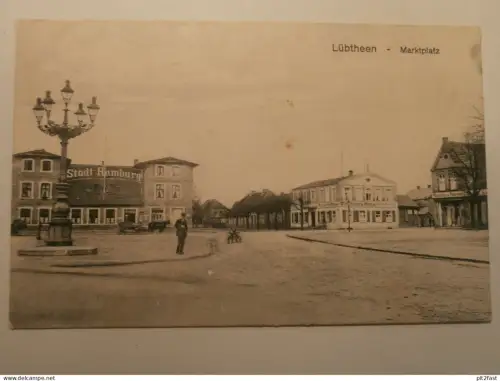 Lübtheen Marktplatz - 1917 , Hotel , Mecklenburg , AK , Ansichtskarte !!