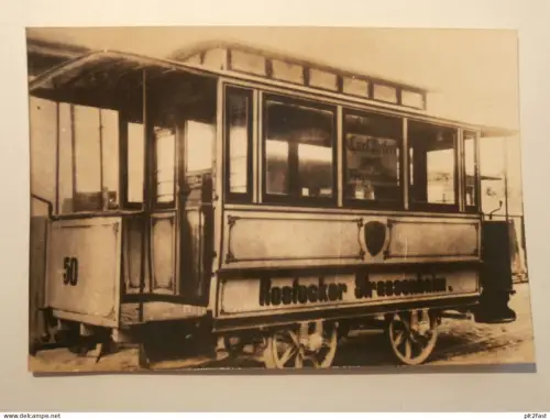 Strassenbahn Rostock , ca. 1900 , altes Foto , Mecklenburg , Straßenbahn , Pferdebahn , AK , Ansichtskarte !!