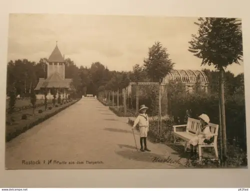 Rostock - Tiergarten , 1911 , Mecklenburg , AK , Ansichtskarte !!