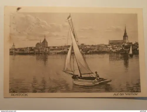 Rostock - auf der Warnow , 1929 , Mecklenburg , AK , Ansichtskarte