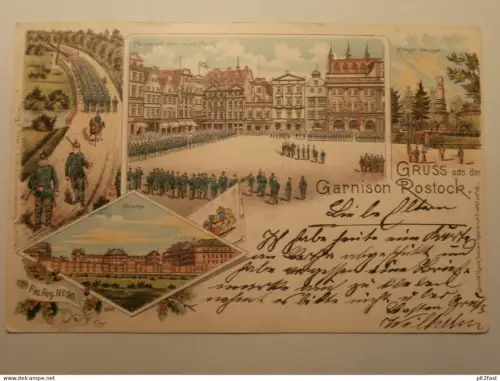 Garnision Rostock , 1900 , Füsilier Regiment 90 , Mecklenburg , AK , Ansichtskarte !!