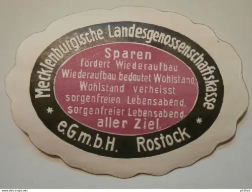 Rostock - Landgenossenschaftskasse , Reklamemarke , Siegelmarke , Reklame Marke , Mecklenburg !!