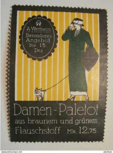 Rostock - Wertheim Kaufhaus , Reklamemarke , Siegelmarke , Reklame Marke