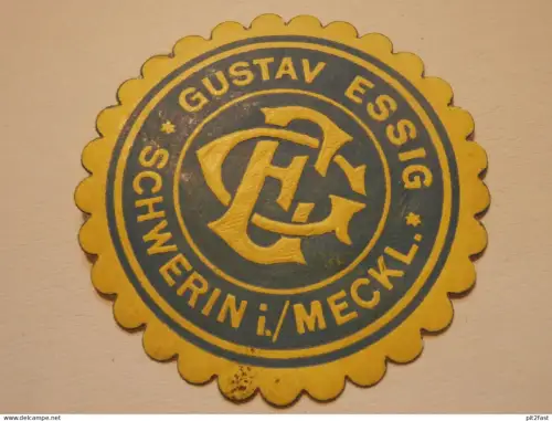 Gustav Essig in Schwerin i. Mecklenburg Reklamemarke , Siegelmarke , Reklame Marke