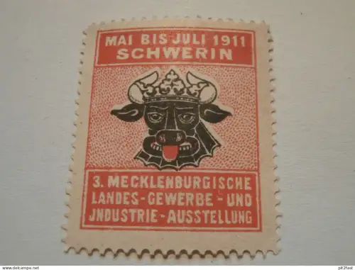 Schwerin Paulshöhe , 1911 , Brauerei Reklamemarke , Landesausstellung , Siegelmarke , Reklame Marke
