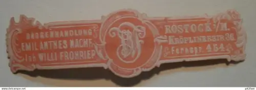 W. Frohriep i. Rostock i. Mecklenburg Reklamemarke , Siegelmarke , Reklame Marke