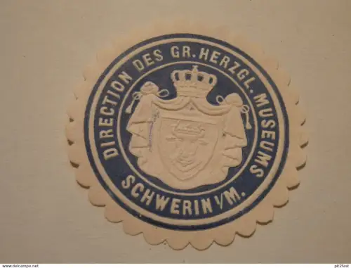 Direction Museum Schwerin i. Mecklenburg , Siegelmarke , Reklame Marke