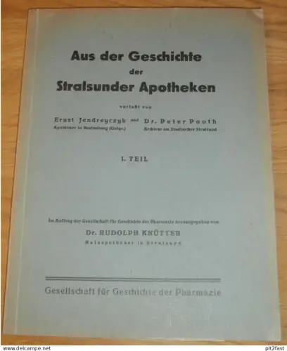 Apotheke -Stralsund , 1939 , Chronik , Pharmazie , Medizin , Jahrbuch , Mecklenburg , 91 Seiten , Mittenwald i. Bayern !