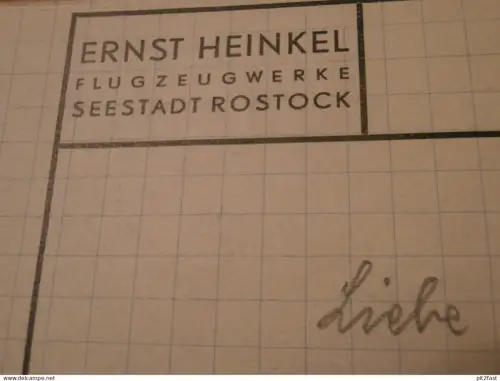 Ernst Heinkel - Flugzeugwerke Rostock , 1938, Hans von Blumauer , Güstrow A.R.48 , Flugzeug !!