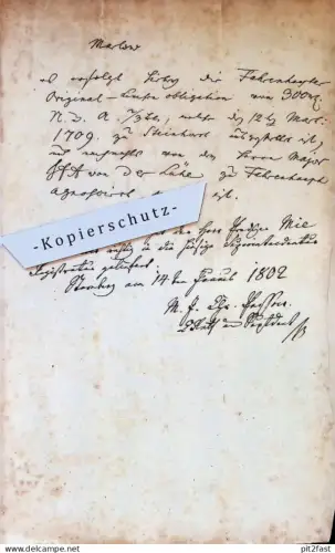 Steinhorst bei Marlow i. Mecklenburg ,1802 , Hypothek , Alt Guthendorf , Adel , Gutshaus , altes Dokument / Rechnung