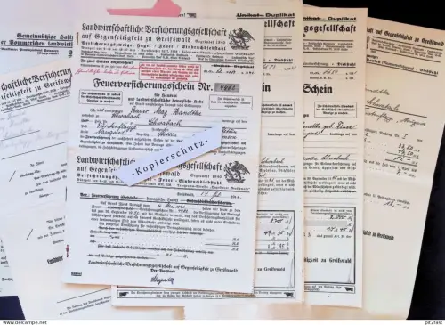 Max Handtke in Schwabach b. Fürstenflagge , 1931-41, Naugard , Pommerscher Landbund , Stettin , Dokumente !!