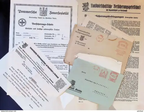 Max Handtke in Schwabach b. Fürstenflagge , 1931-37 , Naugard , Pölitz , Stettin , Konvolut Dokumente !!