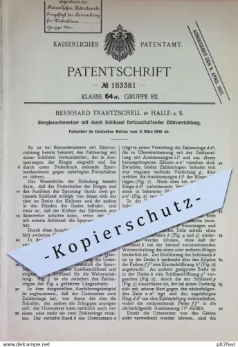original Patent - Bernhard Trantzschell , Halle / Saale | 1906 | Bierglasuntersetzer | Bierglas - Untersetzer | Bier !