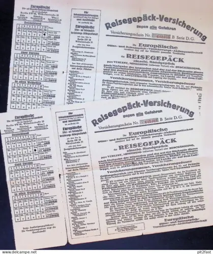 Reisegepäck-Versicherung - gegen ALLE Gefahren , 1942 , weltweit , Reise , Versicherung !!