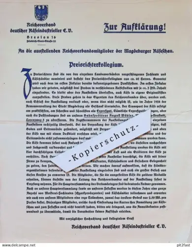 Reichsverband - deutsche Käseindustrie in Breslau , 1927 , Zur Aufklärung , Käse , Reklame , Molkerei , Mecklenburg !!