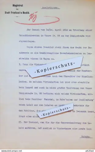 Stadt Friedland i. Mecklenburg ,1910, Konditor Wodrich , U. Schostag , O. Geistler , Lokal , Gasthaus , Bruhns , Steffen