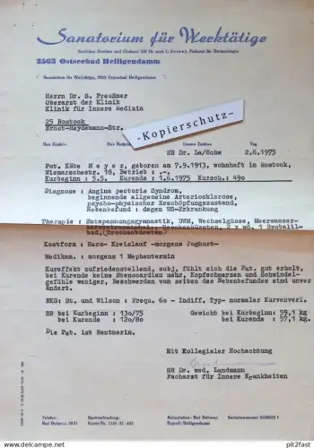 Sanatorium für Werktätige - Ostseebad Heiligendamm , 1975 , Dr. Preußner , Dr. Landmann , Rostock Dokument , Mecklenburg