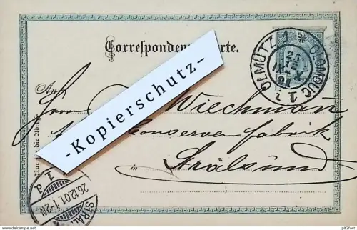 Weinhandel - Josef Krasse in Olmütz / Olomouc , 1901 , Stempel , Reklame / Werbung , Postkarte J. Wichmann Stralsund