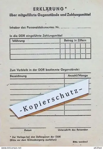 Erklärung bei DDR Einreise und Ausreise , Grenze , Zone , Grenzübergang , Halle , 1985 !!