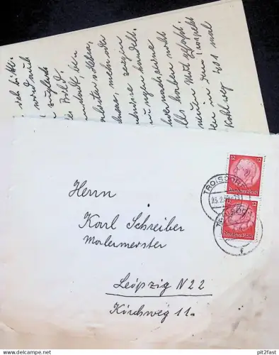 Troisdorf - Leipzig 1939 , alter Brief , Karl Schreiber , Bühler !!