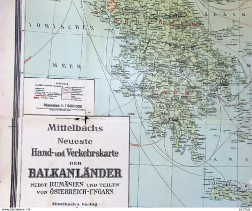 alte Landkarten / Kartenteile - Balkanländer , Russisches Reich , Türkisches Reich , Ungarn , Balkan , Russland , Türkei