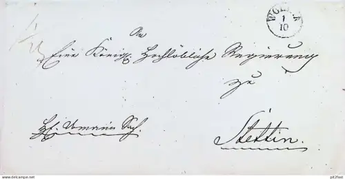 Königliche Regierung - Wollin / Stettin , Mecklenburg , Pommern , Vorphilatelie !!!