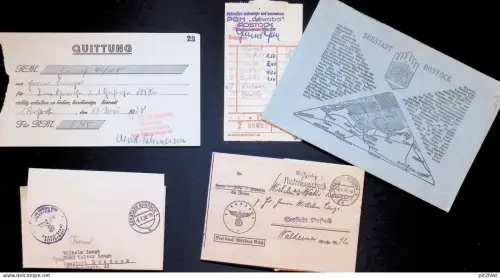 alte Dokumente / Briefe , Rostock i. Mecklenburg , Behördenpost , Stempel !!