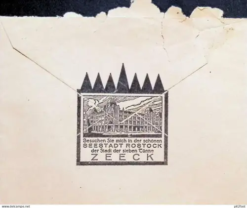 Gustav Zeeck - Kaufhaus in Rostock i. Mecklenburg , alte Reklame / Werbung , Umschlag  !!