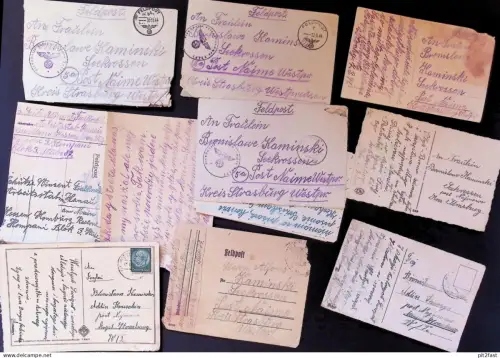 Konvolut Feldpost , 1944 , Seekrossen / Adlig Kruschin b. Strasburg / Brodnica  in Westpreussen , Preussen !!