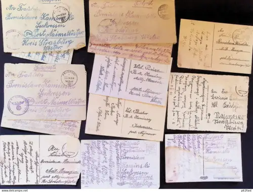 Konvolut Feldpost , 1944 , Seekrossen / Adlig Kruschin b. Strasburg / Brodnica  in Westpreussen , Preussen !!