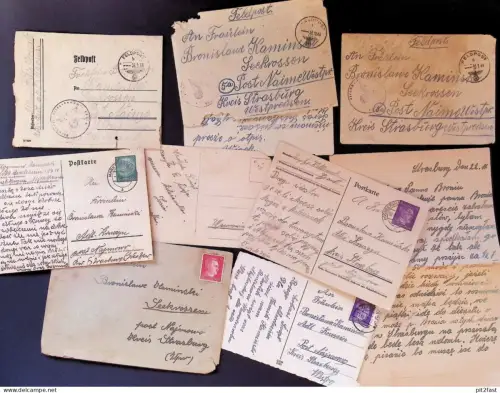 Konvolut Feldpost / Post , 1944 , Seekrossen / Adlig Kruschin b. Strasburg / Brodnica  in Westpreussen , Preussen !!