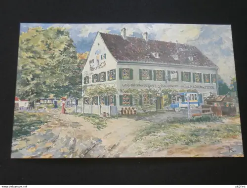 Cafe und Restaurant - J. Kronenwetter in Oberföhring b. München , ca. 1910 , Schloßwirt alte Ansichtskarte , AK , CPA !!