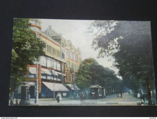 Düsseldorf - Königsallee , ca. 1906 , Strassenbahn , alte Ansichtskarte , AK , CPA !!