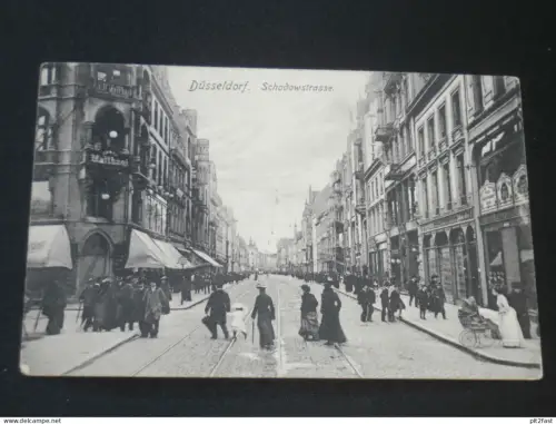Düsseldorf - Schadowstrasse , 1906 , Strassenbahn , alte Ansichtskarte , AK , CPA !!