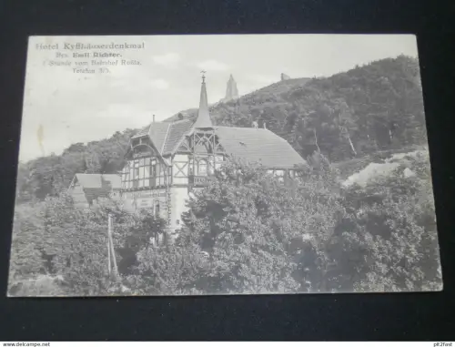 Hotel "Kyffhäuser-Denkmal" - 1 Stunde vom Bahnhof Roßla / Südharz , Frankenhausen 1910 , alte Ansichtskarte , AK , CPA !