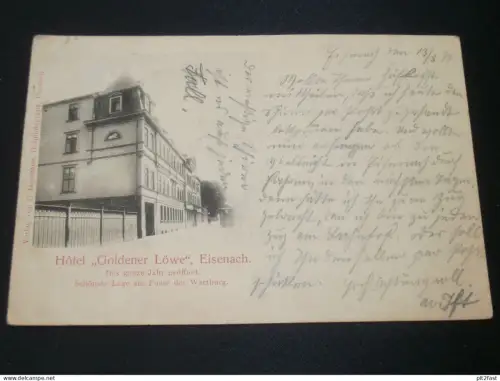 Hotel "Goldener Löwe" in Eisenach , 1899 , alte Ansichtskarte , AK , CPA !
