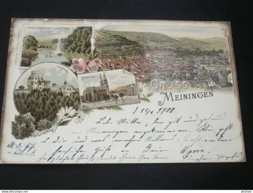 Gruss aus Meiningen , 1900 , Litho , alte Ansichtskarte , AK , CPA !