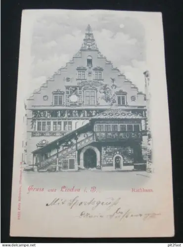 Lindau a. Bodensee , 1901 , altes Rathaus , alte Ansichtskarte , AK , CPA !