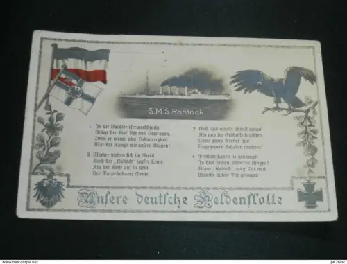 Unsere Deutsche Heldenflotte - SMS Rostock , 1915 , Wilhelmshaven , alte Ansichtskarte , AK , CPA !