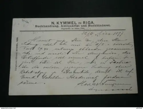 N. Kymmel in Riga , Buchhandel und Antiquariat seit 1763 , Lettland , Russland ,  alte Ansichtskarte , AK , CPA !